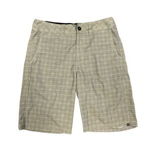 Quiksilver Wet Block Amphibian Shorts Men's Size 31 Plaid 22" Long Land or Sea